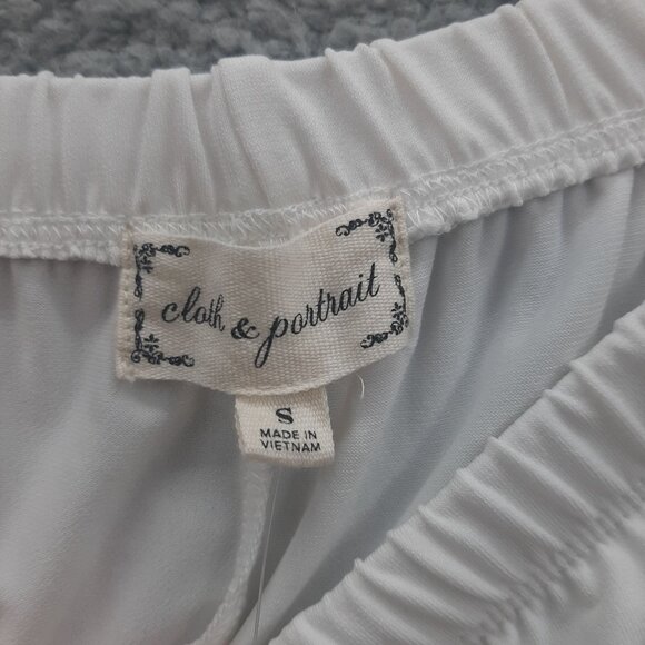 Cloth & Portrait Womens Wide Leg Palazzo Pants white Pink swirl size Small - Picture 5 of 7